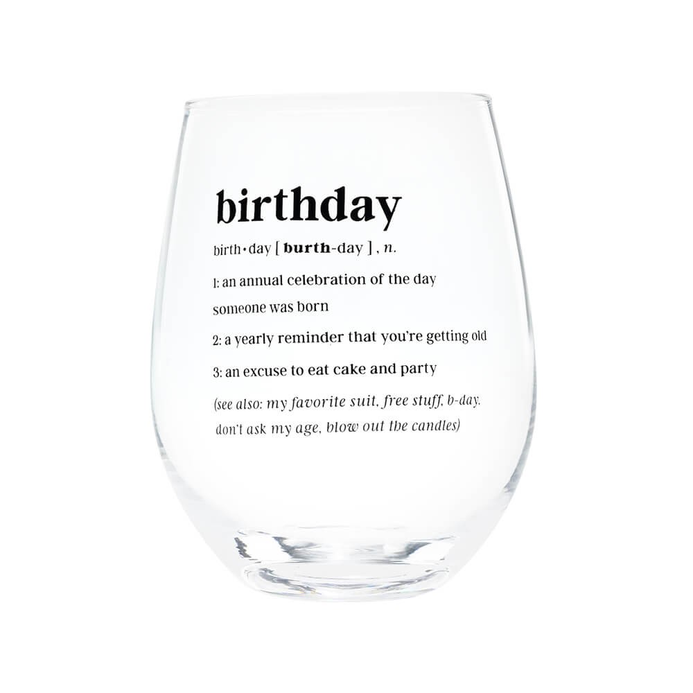 Defined Birthday Wine Glass