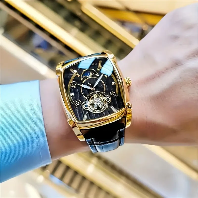 Mens Square Mechanical Watch