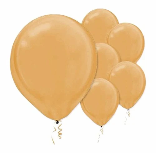 12cm Metallic Gold Latex Balloons 50PK - Pack of 50
