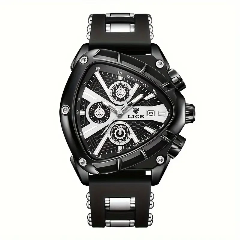 Students Polygonal Multi Functional Calendar Luminous Quartz Watch