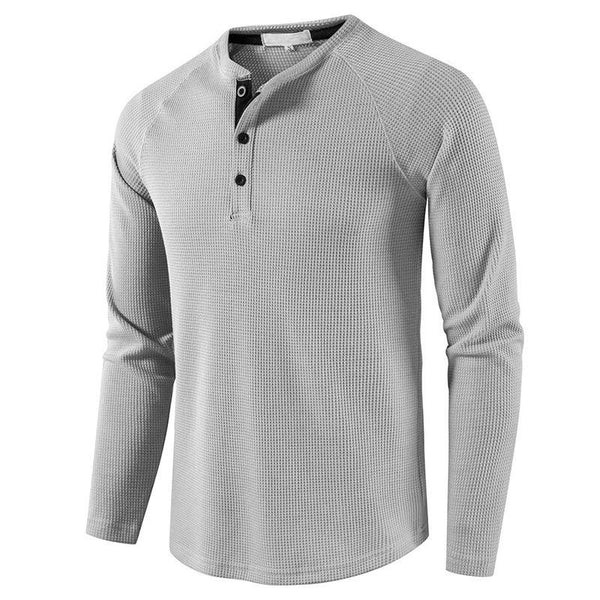 Henley Solid Long Sleeve T-Shirt