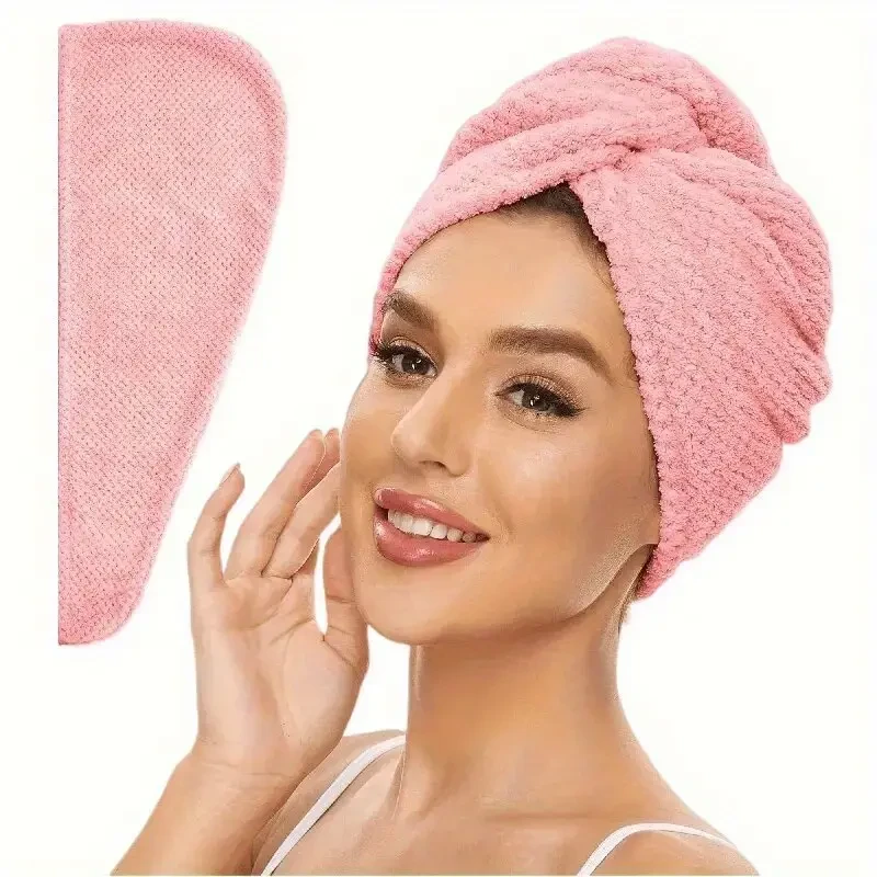Soft Microfiber Hair Towel - Quick Dry,