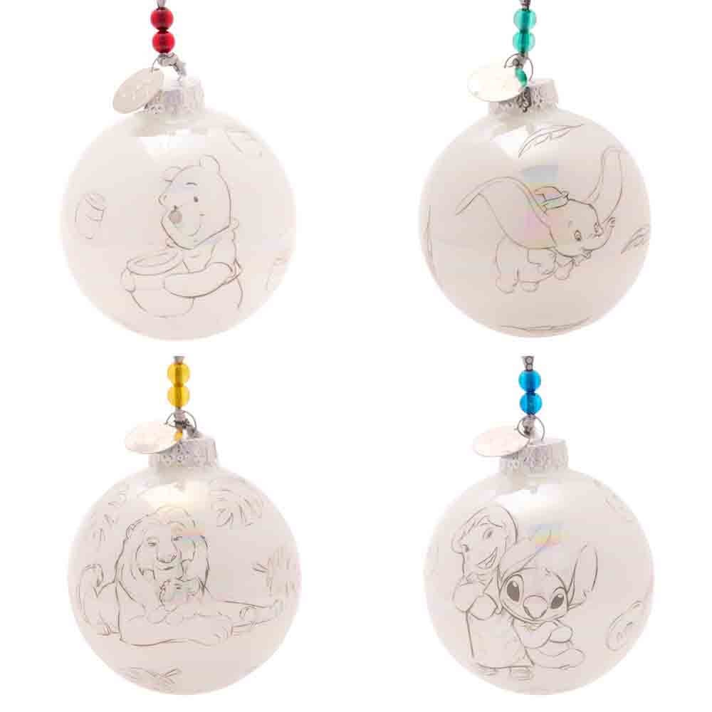 Disney 100 Christmas Baubles Classic Characters (set of 4)