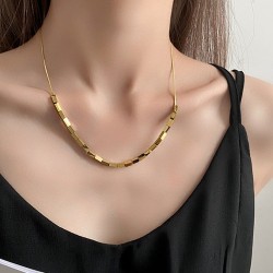 String Square Beaded Necklace