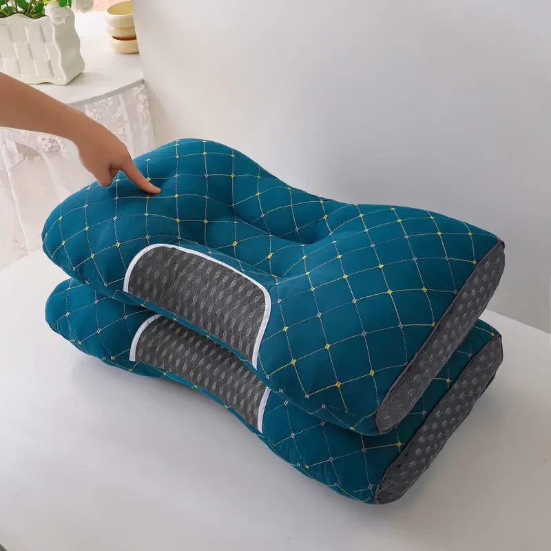Ergonomic Maternity Pillow - Knitted Cotton Adjustable Neck Massage Pillow, Orthopedic Contour Support, Medium Soft Firmness