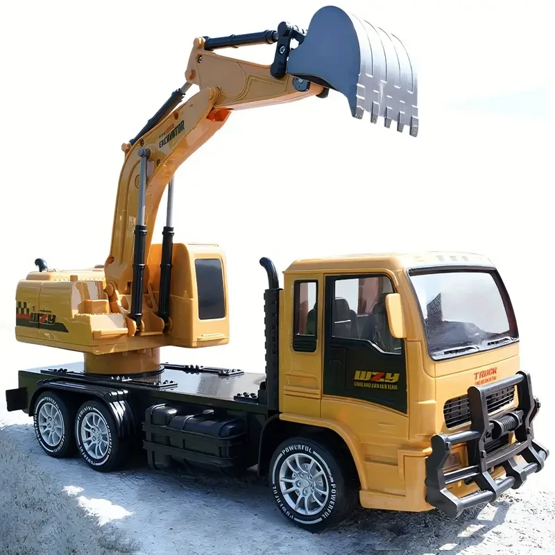 10 Channel Remote Control Digging Engineering Vehicle - Realistic RC Construction Excavator