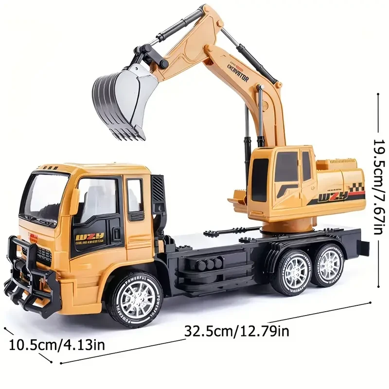 10 Channel Remote Control Digging Engineering Vehicle - Realistic RC Construction Excavator