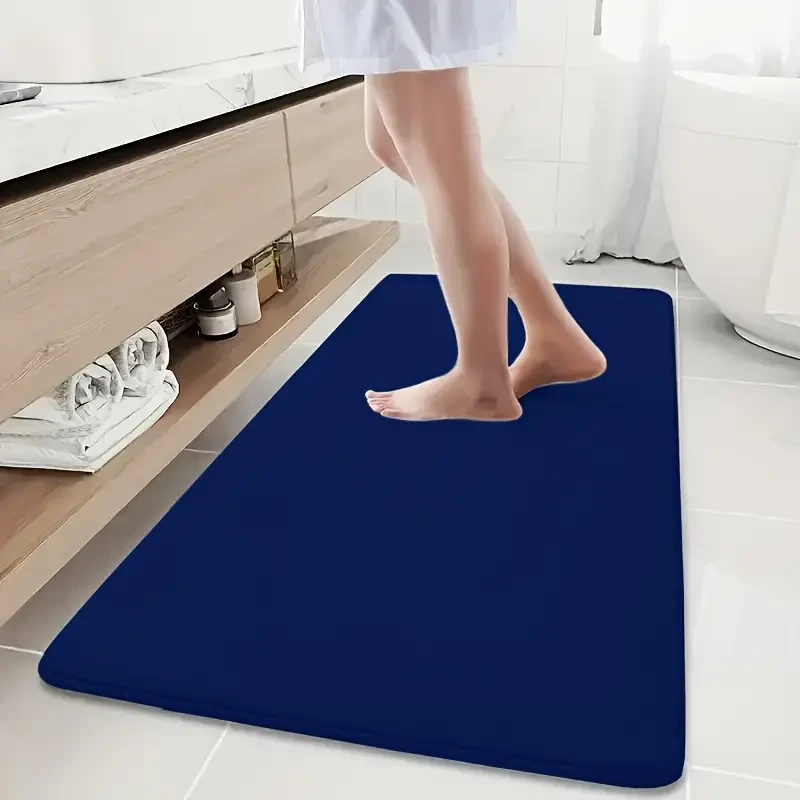 1pc Luxurious Ultra Absorbent Bath Mat - 25D High-Density Soft Sponge, Non-Slip, Quick-Drying, Mildew-Resistant Bathroom Rug