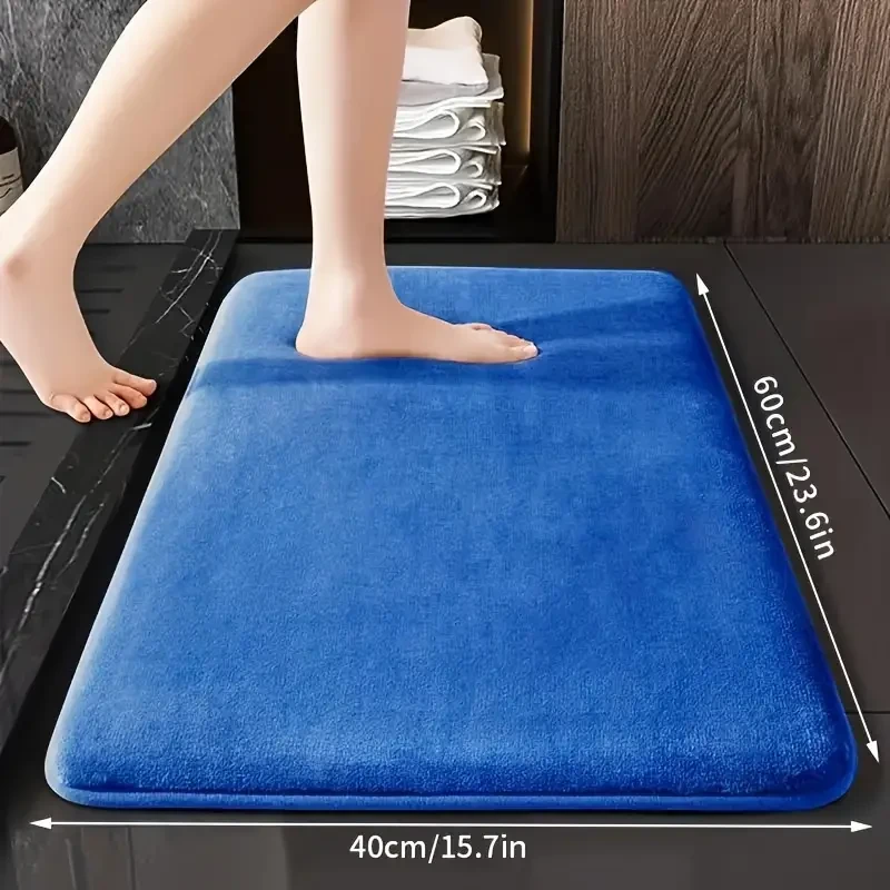 1pc Luxurious Ultra Absorbent Bath Mat - 25D High-Density Soft Sponge, Non-Slip, Quick-Drying, Mildew-Resistant Bathroom Rug
