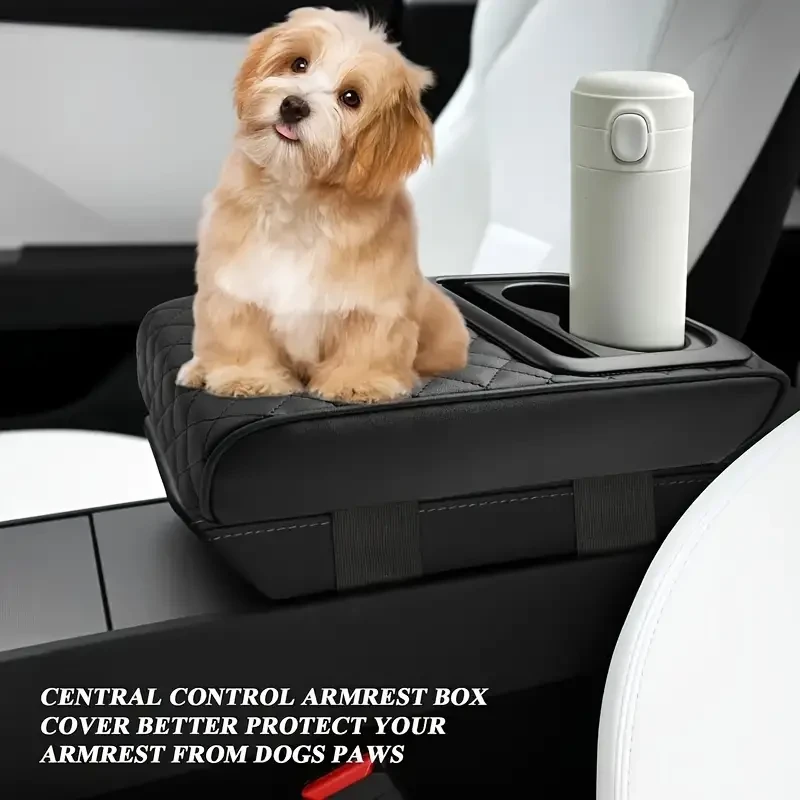 Memory Foam Car Armrest Pillow with Cup & Phone Holder