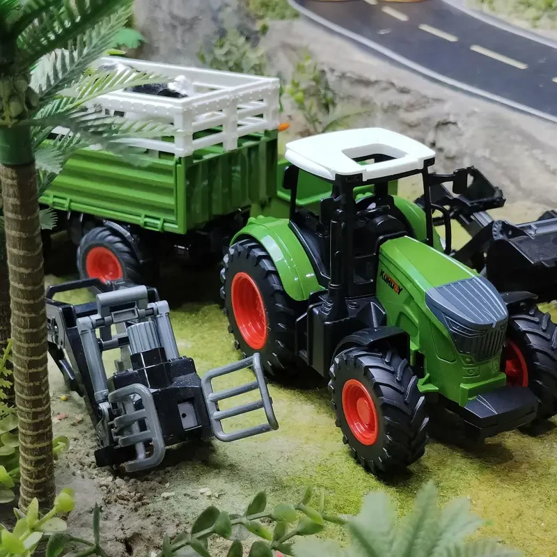 Deluxe Farm Toy Set with 5 Tractor Accessories & Calf - Durable ABS, Weather-Resistant, Push/Friction Powered - Perfect Educational Gift for Youngsters