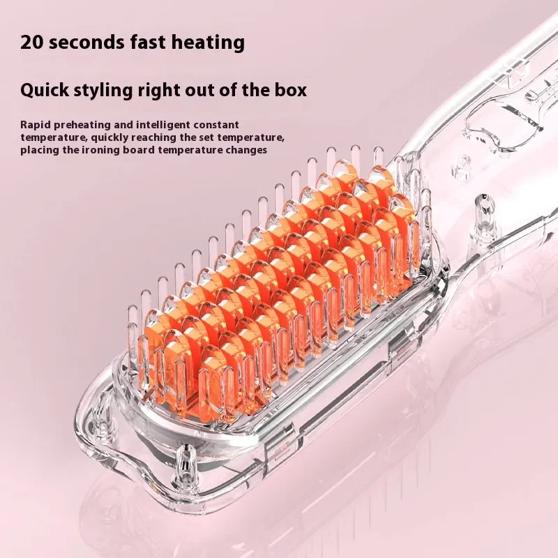 Rechargeable Wireless Straightening Comb 220 Hair Straightener Brush