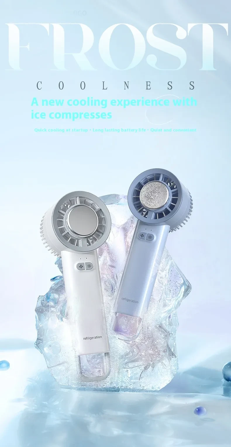 2024 Summer Gadget Handheld Turbo Jet Fan Mini Portable Ice Cold Fan Generation Brushless Motor Wind High Speed Duct Fans Violent Blower