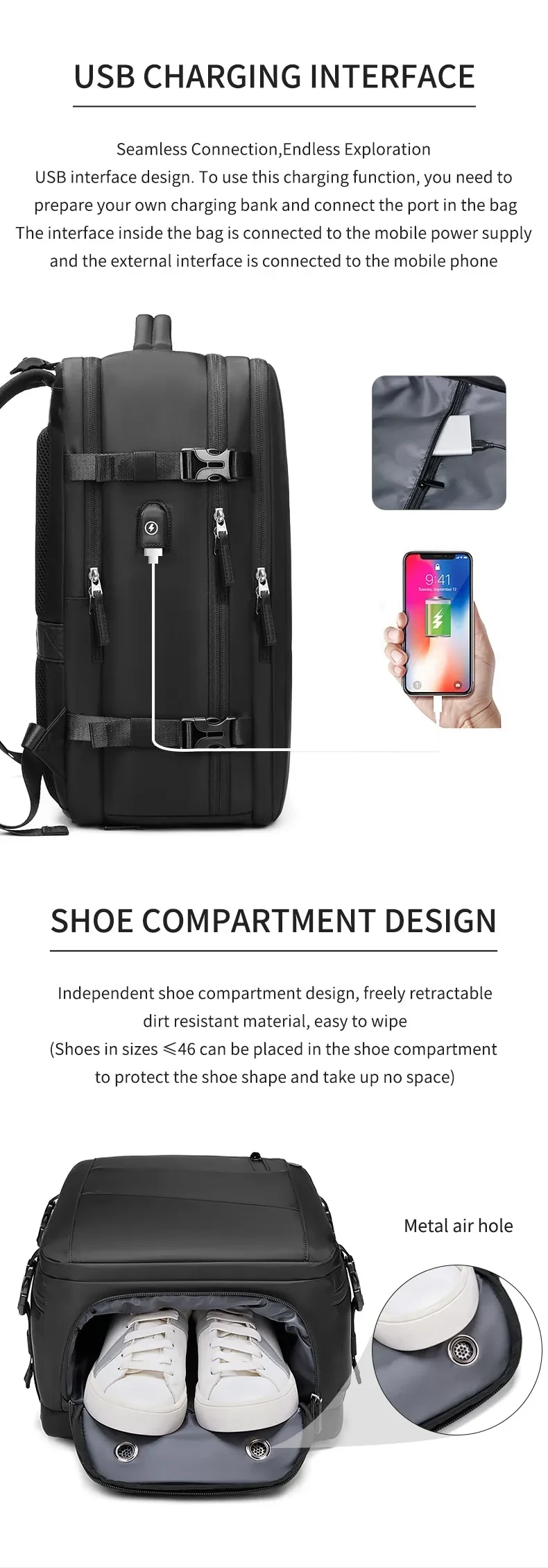 Nylon Travel Men's Large Capacity Lightweight Computer Backpack