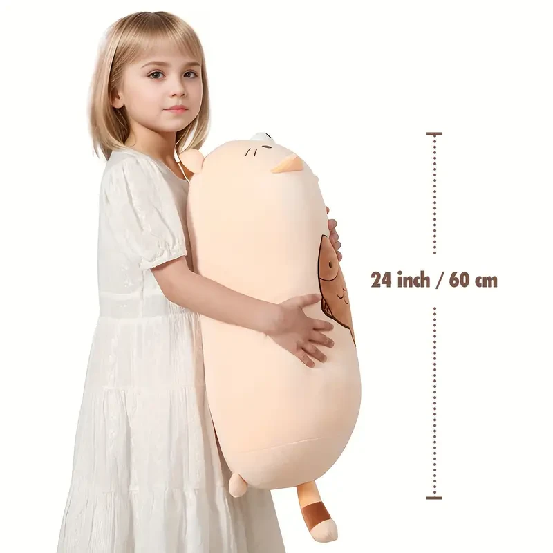 Spandex Cat Plush Pillow, 60.96cm Soft Stuffed Animal Cushion