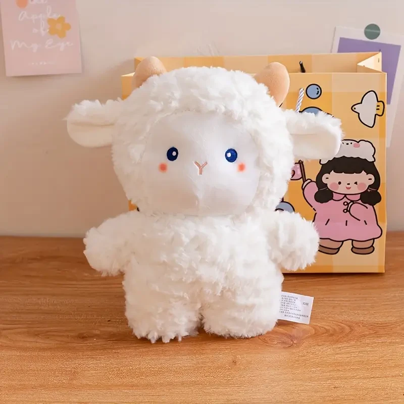 Adorable Lamb Plush Toy - Soft, Cuddly Stuffed Animal with Realistic Wool-Like Fur,