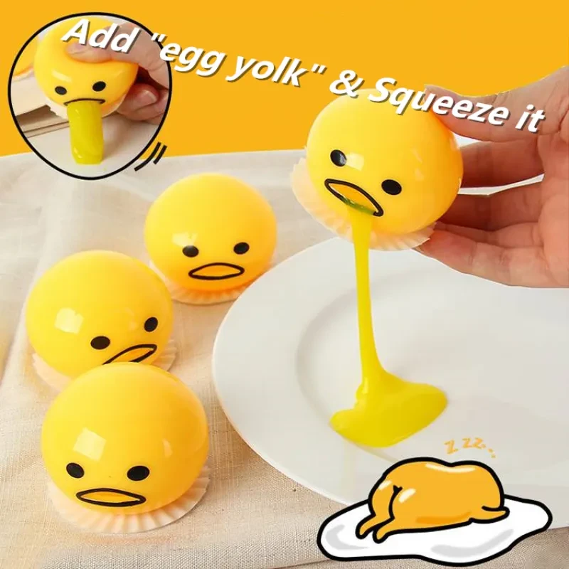 Squishy Puking Egg Yolk Stress Ball Yellow Goop Relieve Stress Toy Funny Squeeze Tricky Antistress Disgusting Egg Kids Toys
