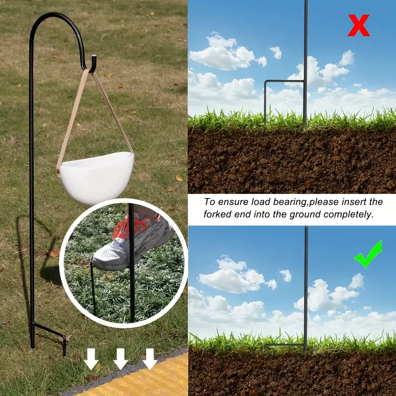 Set of 8 Shepherd Hooks - Rust-Resistant, 90cm