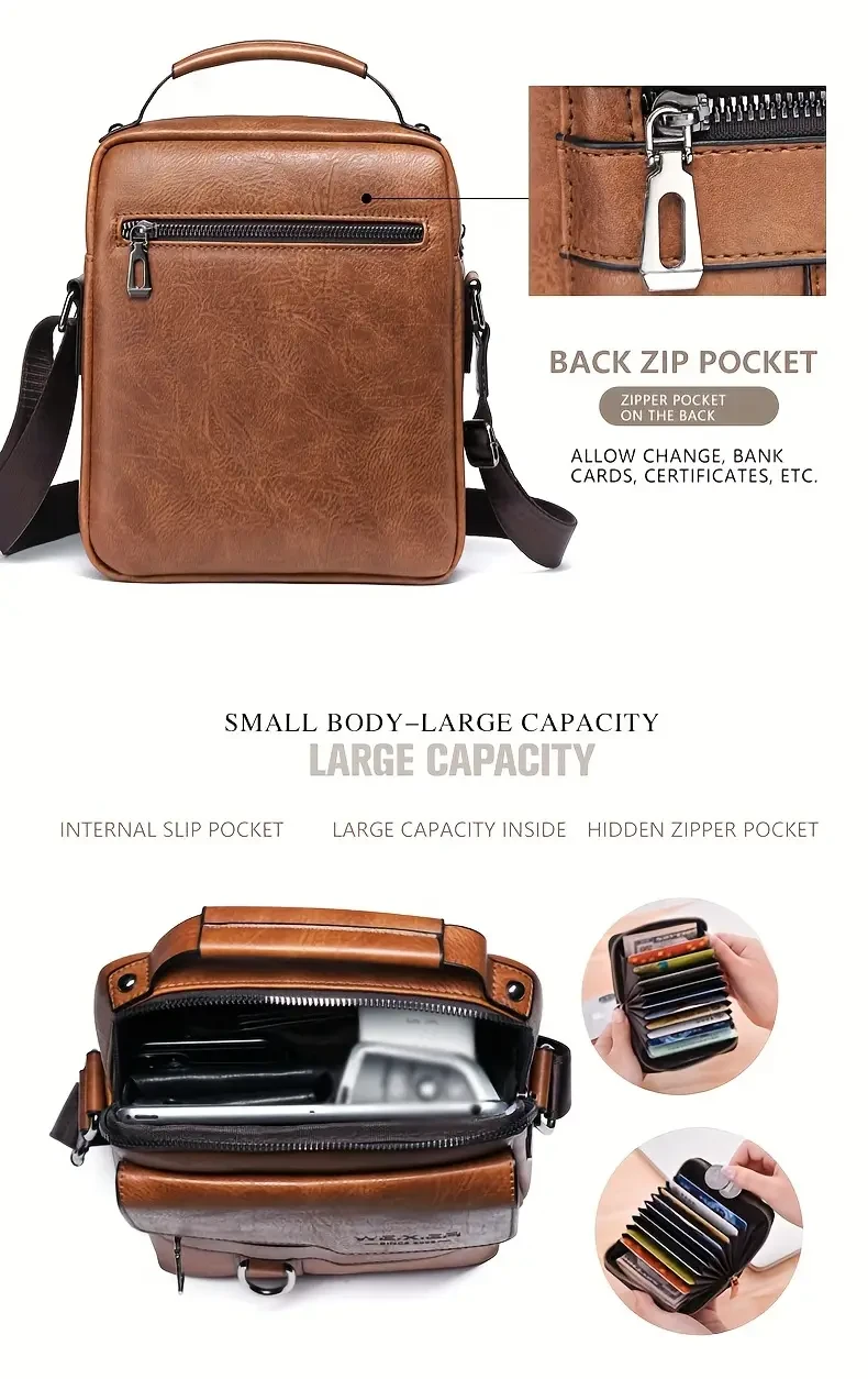 1/2pcs Crossbody Bag, Men's Shoulder Bag,