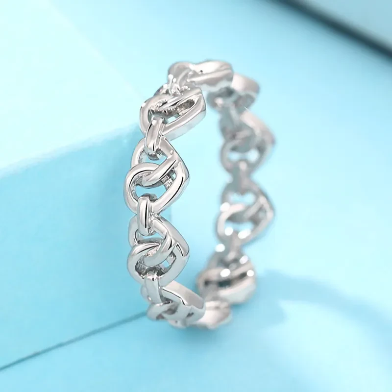 Heart-shaped Chain Ring Women's