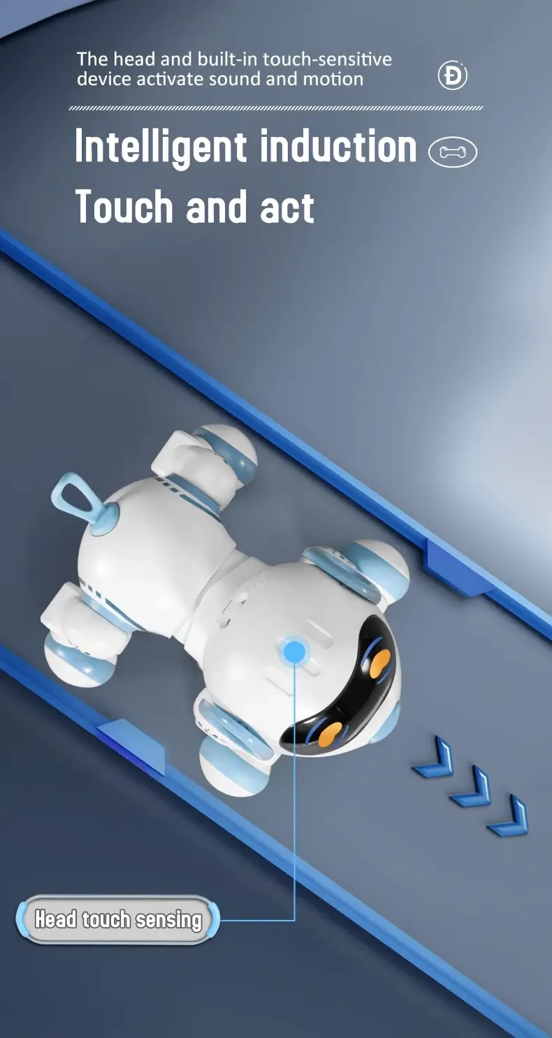 Intelligent Robot Dog, Remote Control Toy Dog, Programming Special Effects Actions, Dancing, Classic Stories, Touch Sensing, Infrared Sensing, Intellectual Development, As Halloween, Chrismas Gift