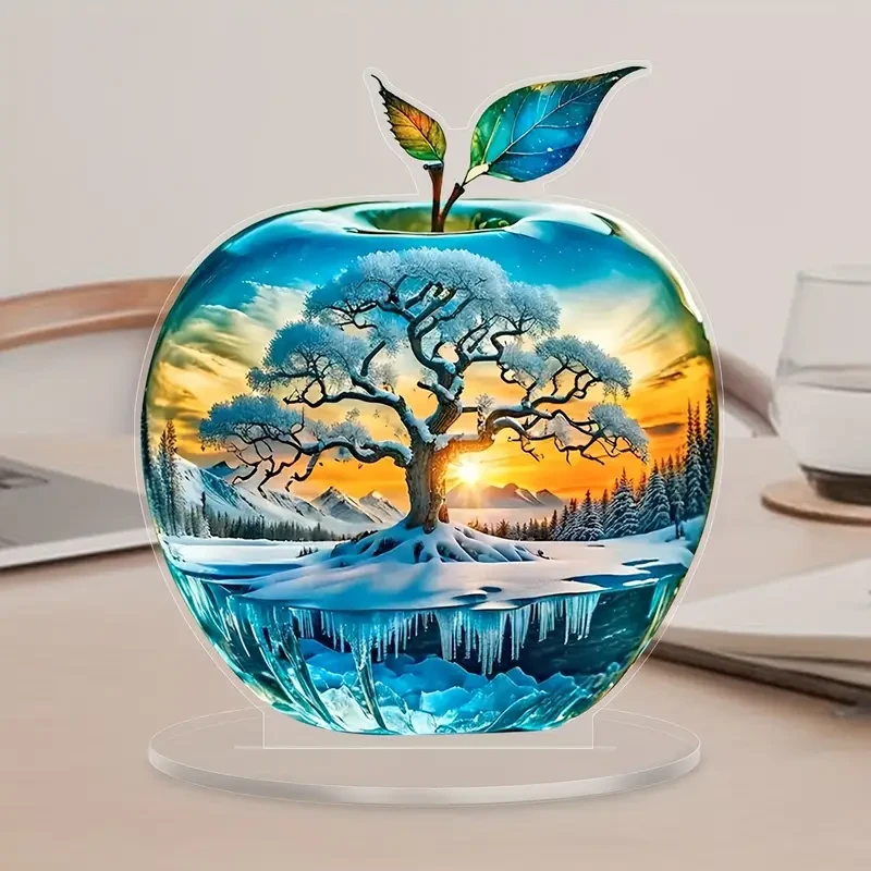 Sunset Tree of Life Acrylic Desk Ornament with Stand