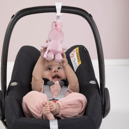 Miffy Pink Rib Clip & Go Jiggler Toy