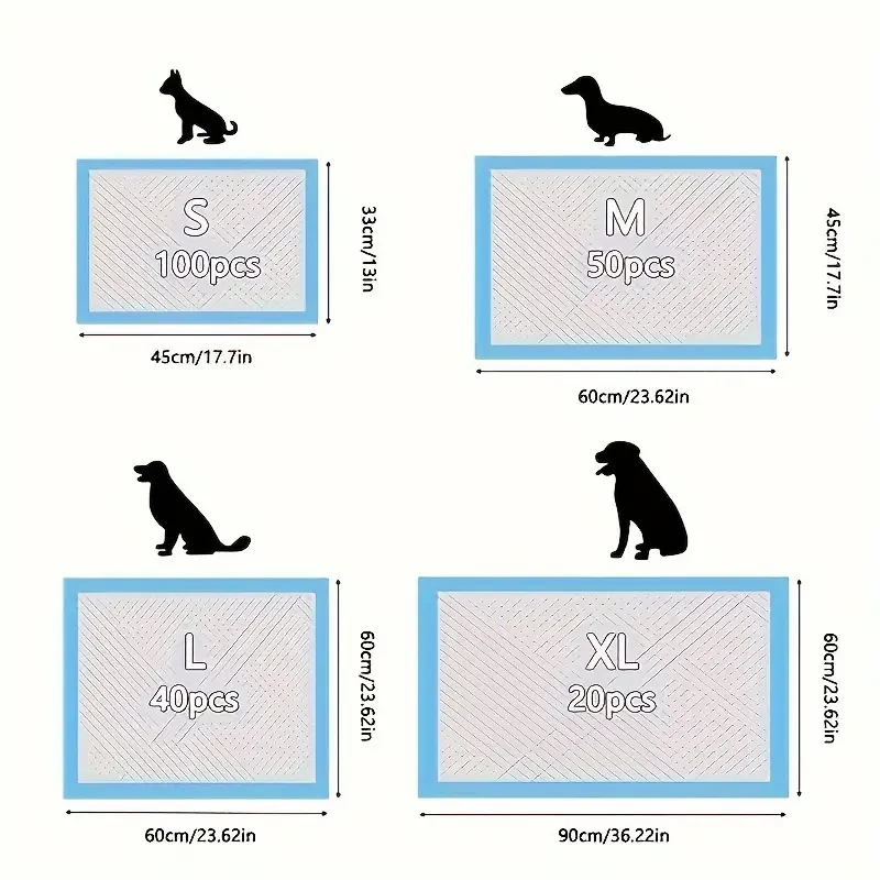 100pcs Leak-Proof Dog Pee Pads for House Training