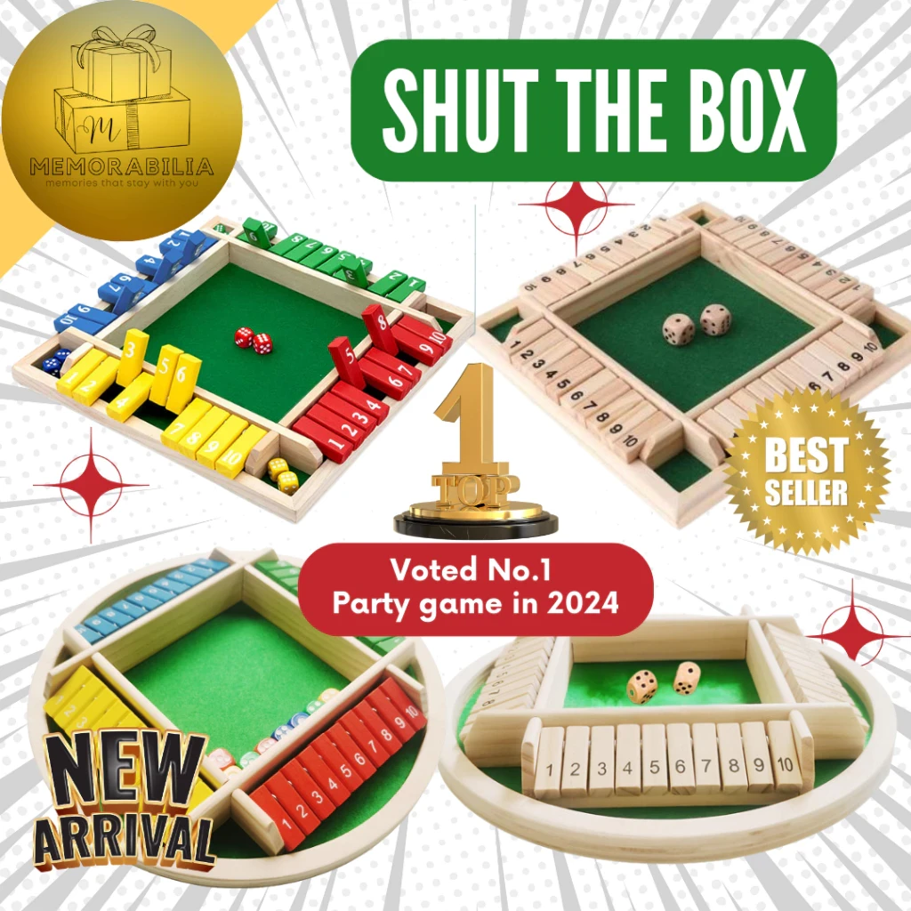 Shut the box board game educational children's toys math party games fun pasta