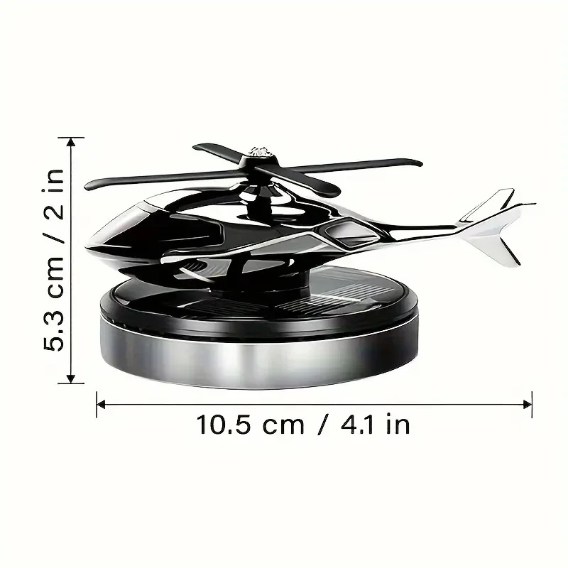Solar-Powered Helicopter-Shaped Car Air Freshener, High-Quality Metal Auto Diffuser