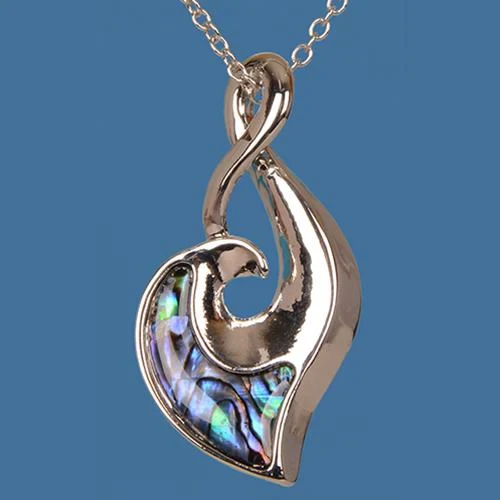 Pāua Twist and Hook Pendant