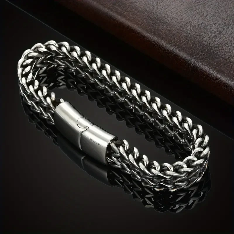 Premium Stainless Steel Mens Braided Chain Bracelet