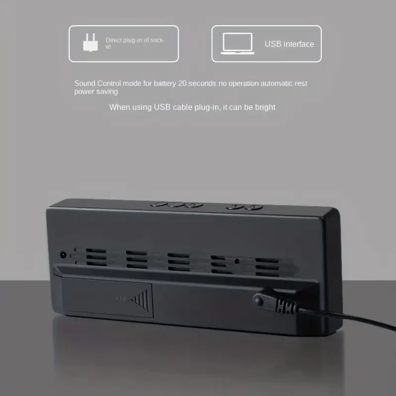 Sleek LED Digital Alarm Clock with Temperature Display