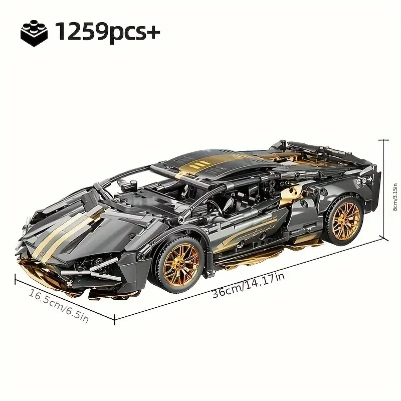1259pcs Supercar Building Blocks Model Toy
