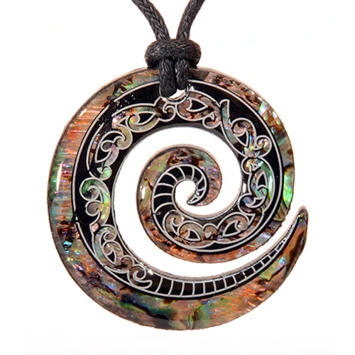 Pāua Fancy Koru Pendant