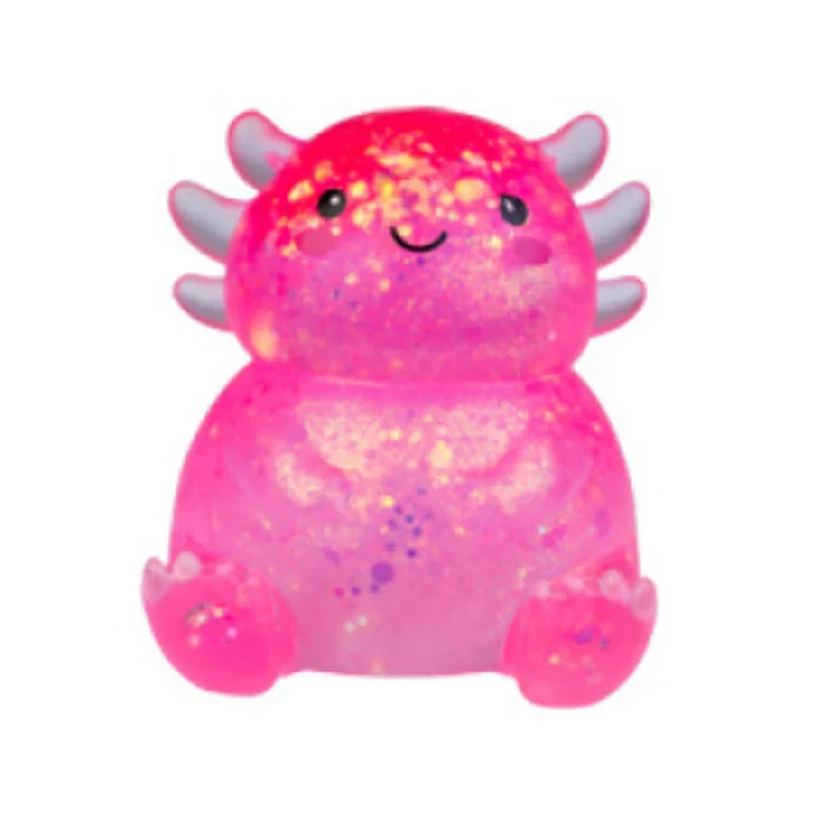 Jelly Glitter Axolotl Squishy Toy