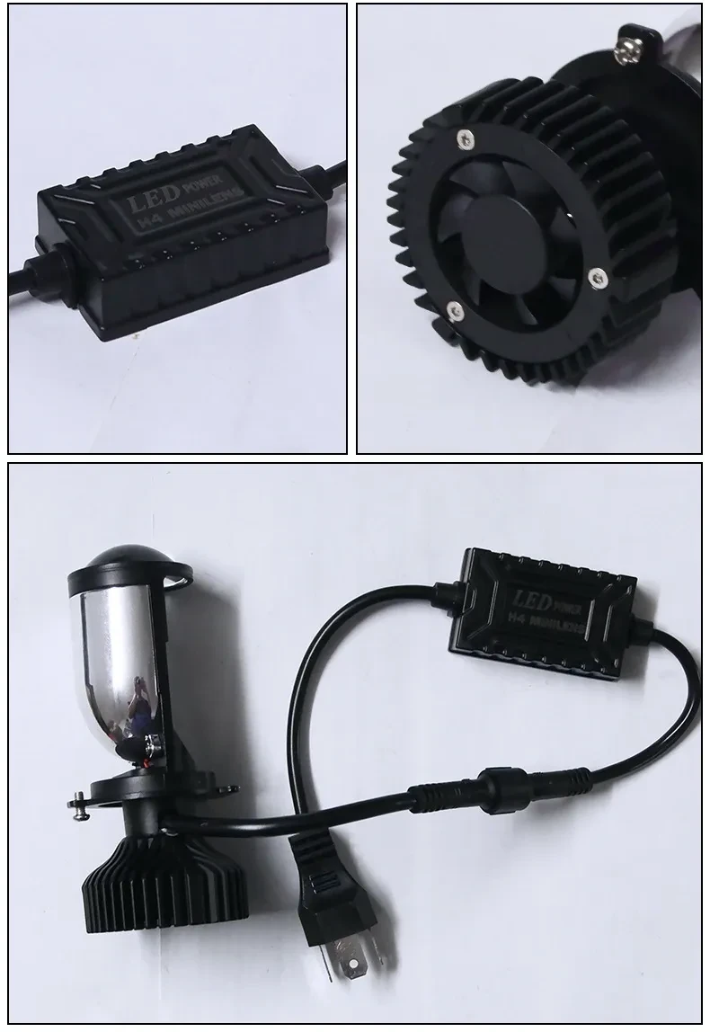 Car Fisheye Convex Lens Headlight Motorcycle Headlight Far And Near One Super Bright