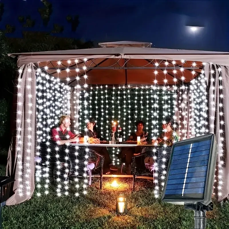 Solar-Powered Curtain String Lights With 8 Modes