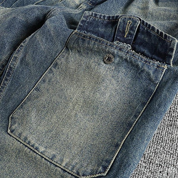 Distressed Multi-Pocket Cargo Jeans