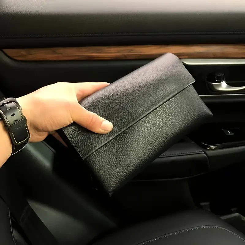Men's Handbag Basic Genuine Leather Flap Zipper Wallet