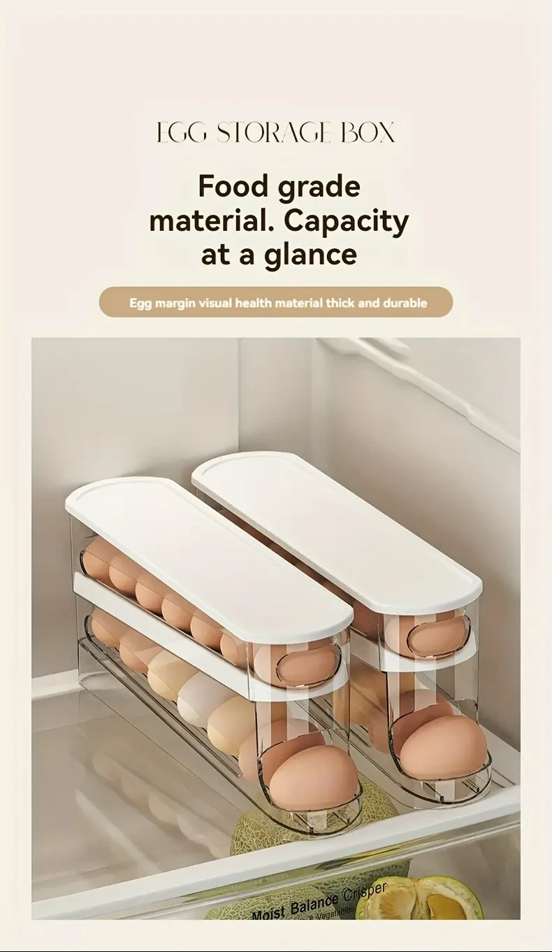 Space-Saving Rolling Egg Storage Box