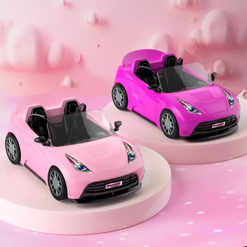 Children's Doll Sports Car Model - Fits 29.21 cm Doll Accessories - 2 Seater Convertible with Harness and Roller - Christmas Gift for Girls
