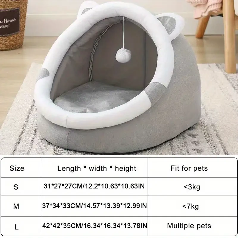 Adorable Ultra-Soft Cat Cave Bed
