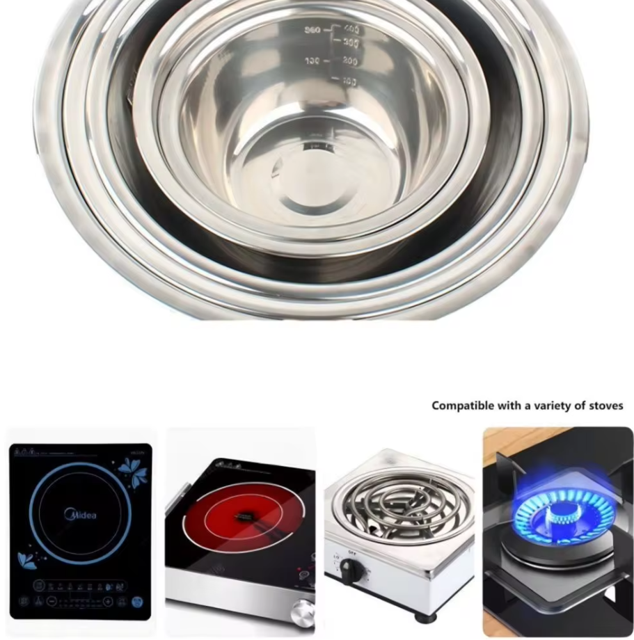 5 PCS Stainless Steel Mixing Bowls Set
