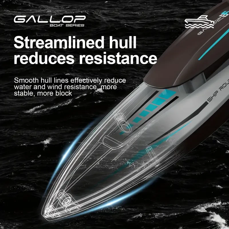 RC Boat With Dual Motors And 4-Channel, 2.4G High Speed 25km/h Remote Control Airship For Pools And Lakes, Ship Toy Gift For Adults Halloween Christmas Gift