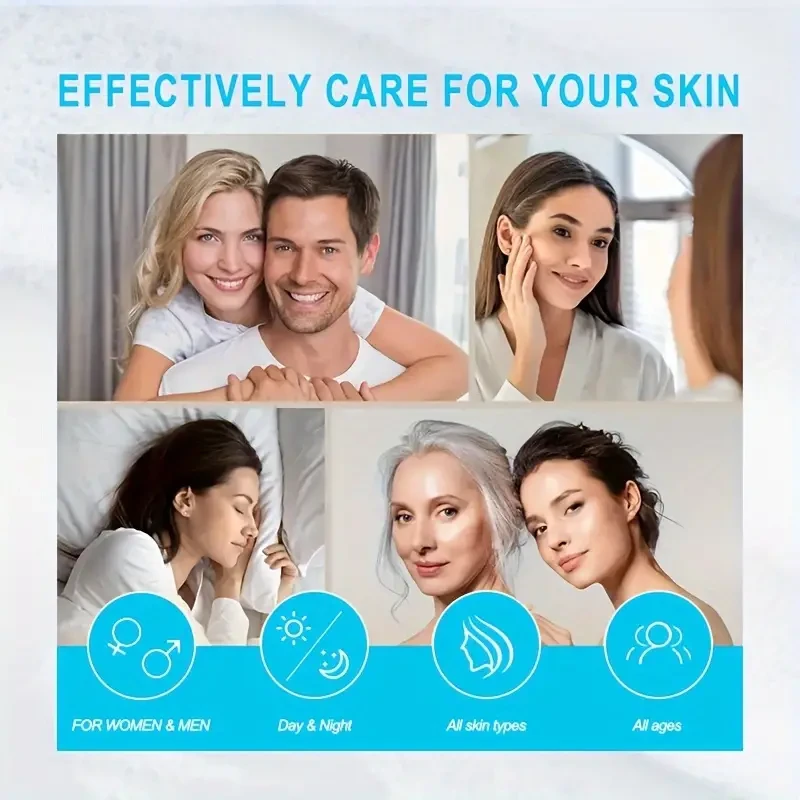 50g Hyaluronic Acid & Collagen Face Cream, Retinol, Niacinamide, Plant-Based Squalane, Centella Asiatica, Vitamin A+B+C+E, Unisex Adult Moisturizer, with Hydration Boost & Elasticity Improvement for All Skin Types, Daily & Night Use