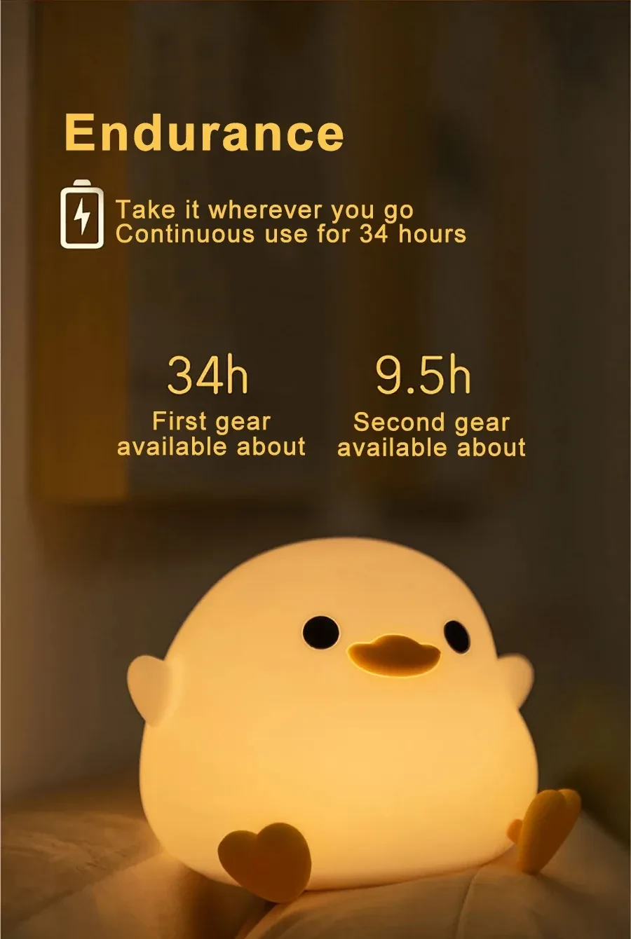 Duck Silicone Alarm Lamp Ambience Light