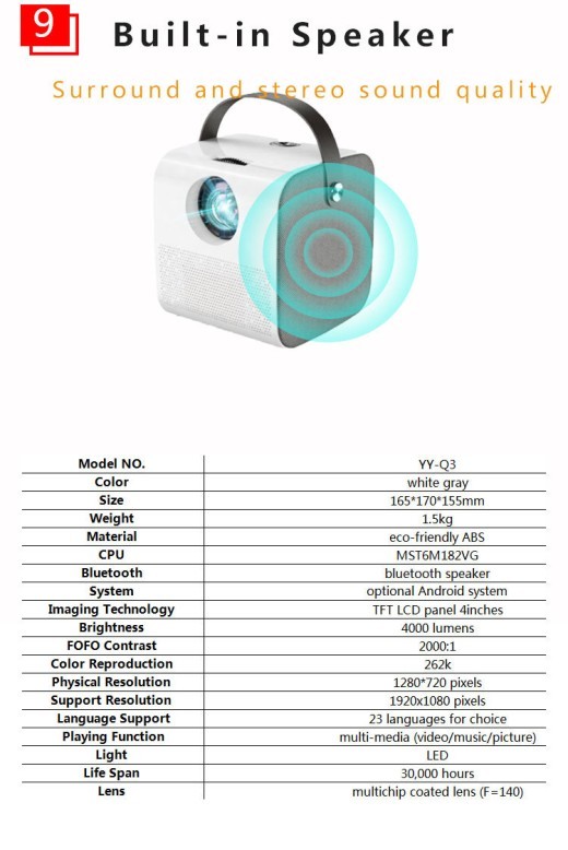 1080P HD Portable Projector