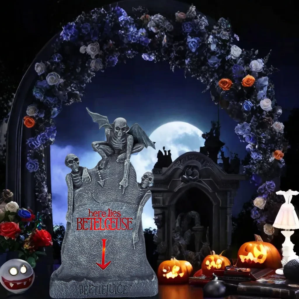 Halloween Glowing Ghost Skull Tombstone