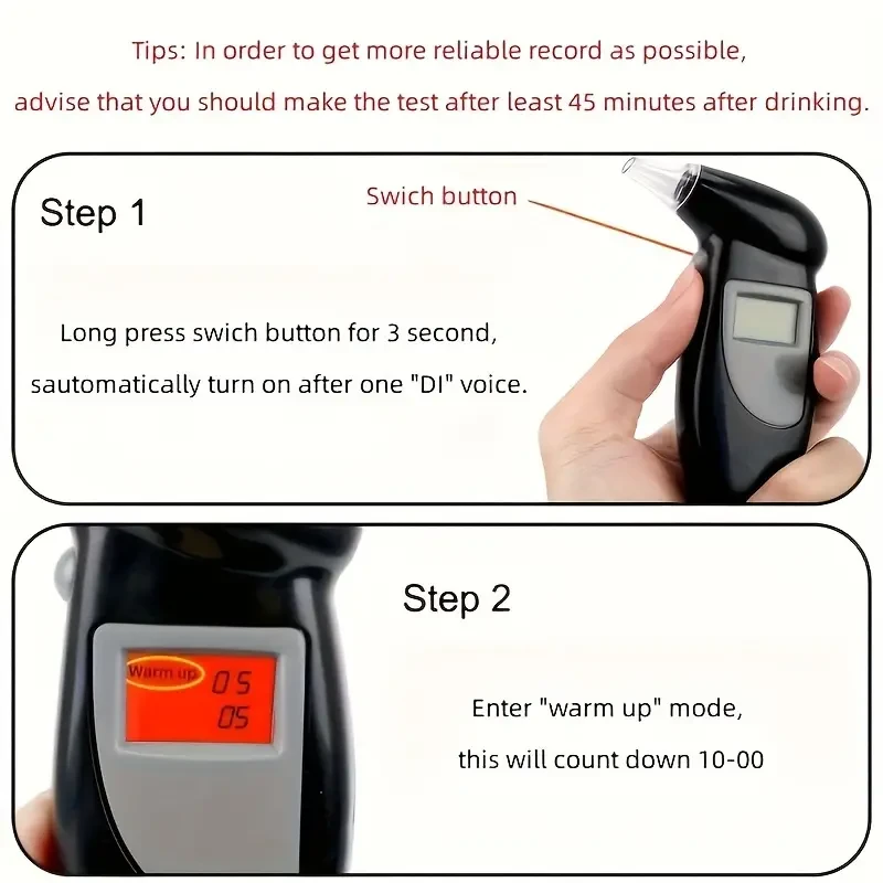 Portable Digital Breathalyzer - Battery-Free BAC Tester